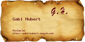 Gabl Hubert névjegykártya